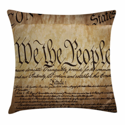 United States Constitution Text Square Pillow Cover