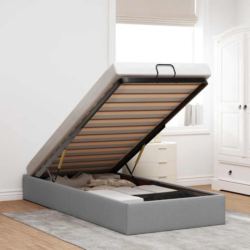 Ayssa Upholstered Bed, Light Grey, Single (3')
