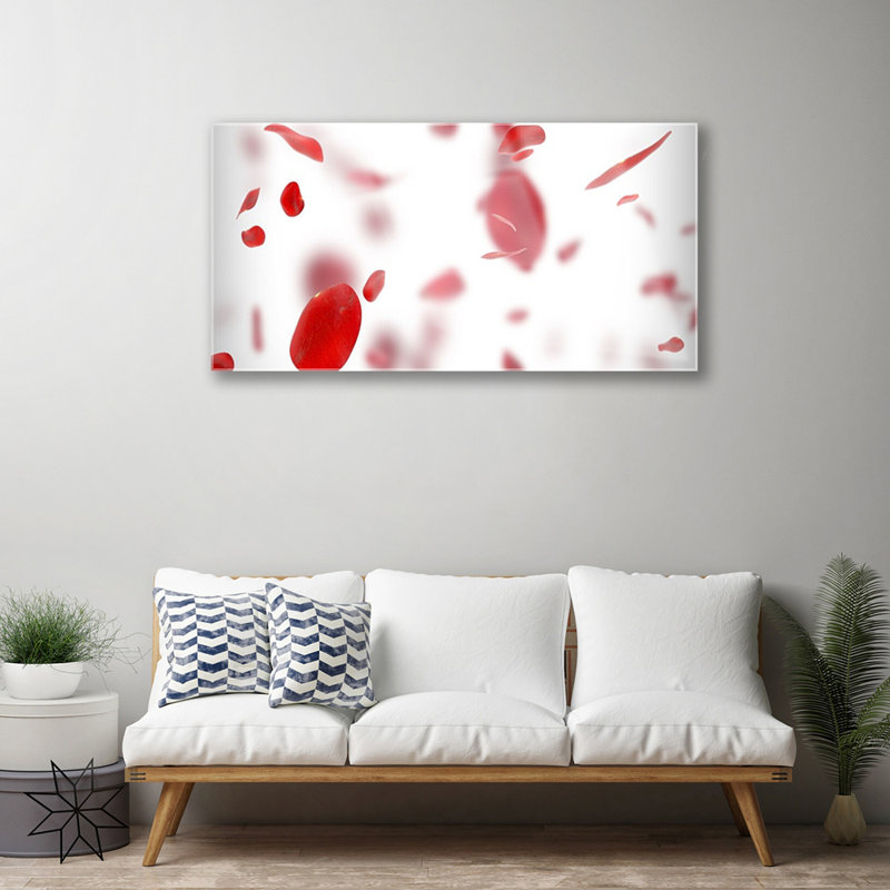 Floral Rose Petals - Unframed Photograph on Glass