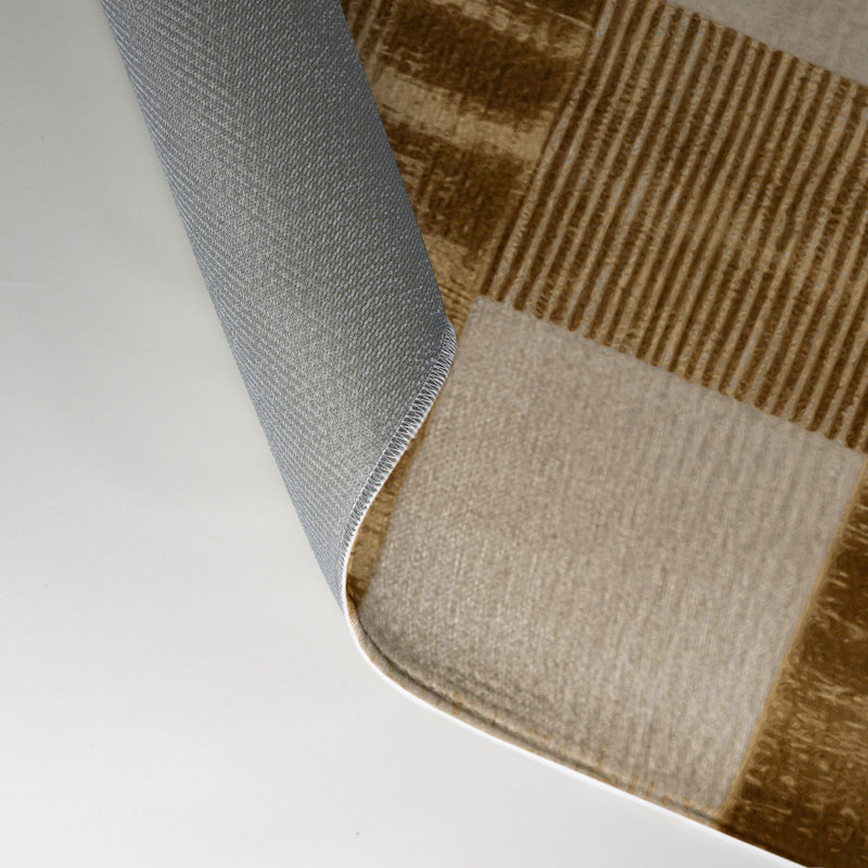 Tapis d'intérieur et d'extérieur à carreaux brun, Rectangle 9 pi x 12 pi