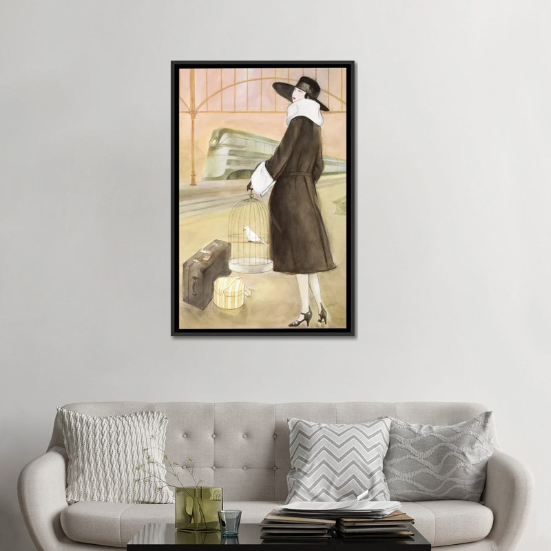 «Vintage Lady II», impression sur toile, H 60 po x l 40po x P 1,5 po, Toile avec cadre noir, Pas de tapis