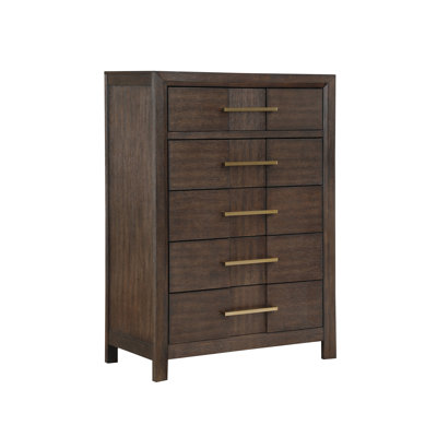 Commode de style moderne Azalee en bois de noyer