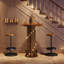 Round Bar Table Set, Farmhouse  Home Bar with 2 barstools-935385135