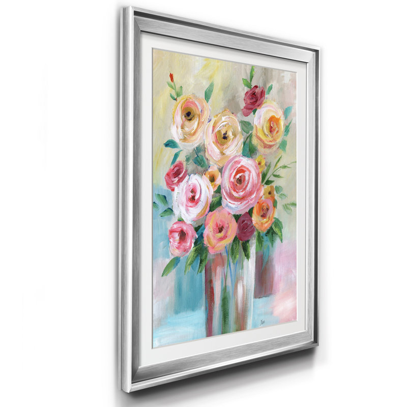 Bouquet vif - reproduction de photo encadrée sur papier, H 24 po x l 18 po x P 1 po, Argent