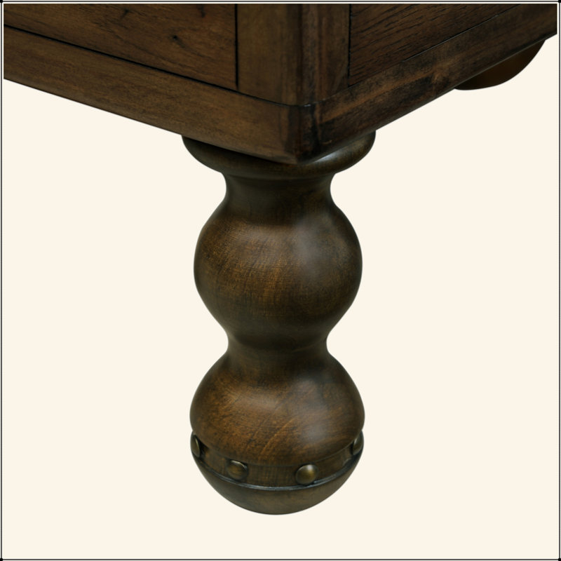 Table de bout en bois massif avec tiroir, rétro et fonctionnelle pour toute pièce, Espresso
