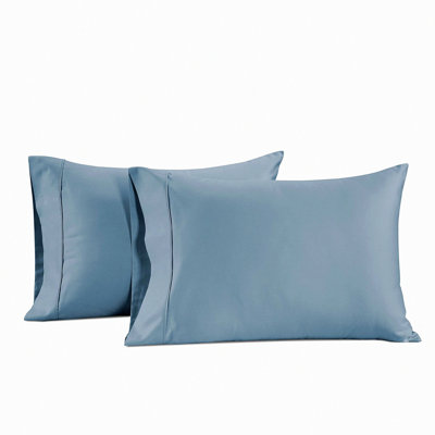 CoolCotton Percale Pillowcase Set, Soft & Crisp 300 TC GOTS Covers. Naturally Cooling with Envelope Closure. Set of 2.