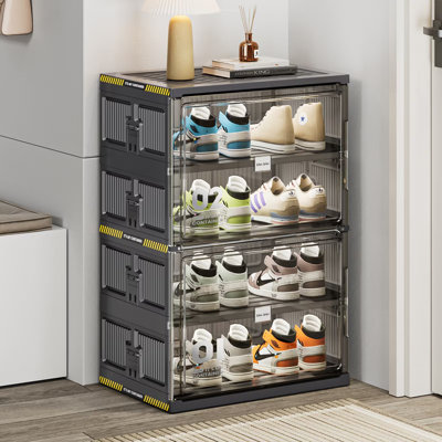 Range-chaussures pliable à 4 niveaux pour vestibule