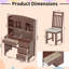 Ensemble de bureau d'écriture de 40 po avec 4 tiroirs, bureau de direction pour la maison rétro avec une chaise et des étagères, bureau d'ordinateur pour bureau-113057031