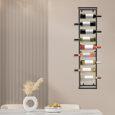 10 Bottle Wall Mounted Wine Bottle Rack In Black by YYBSH