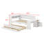 Lit de jour double avec lit gigogne et tablettes de rangement, cadre de lit d'angle en bois avec station de charge, lumière DEL, bureau et armoire-1227460593