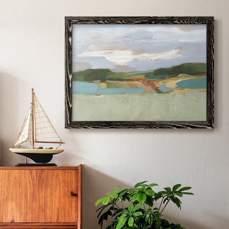 High Noon Vista Study II - Toile tendue avec châssis rustique, Cadre noir, H 26 po x l 38 po x P 1,5 po