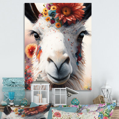 " Llama With Flowers II "