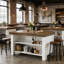 Table de bar en bois 55,12 pouces avec tablettes de rangement, table de bistro Farmhouse Home pour cuisine, bistro-574301974