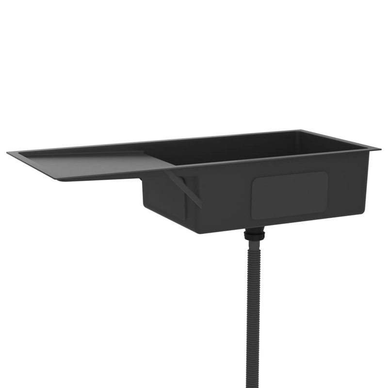 Belfry Kitchen Drusilla 440mm W Steel Kitchen Sink, Black