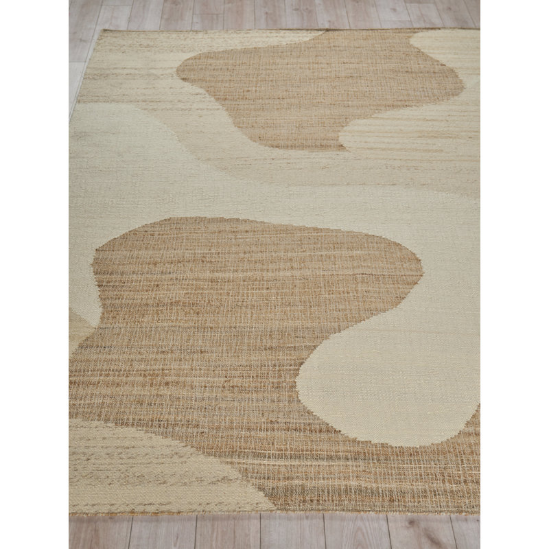 Pompano flatweave Wool/Jute Ivory/Beige Area Rug, 12'X15'