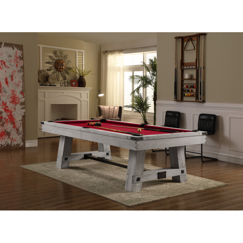 Yukon Slate Pool Table with Professional Installation Included, 8'5", Red, Northern Drift