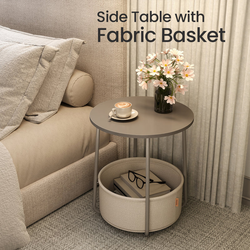 End Table, Cement Gray/Cream White