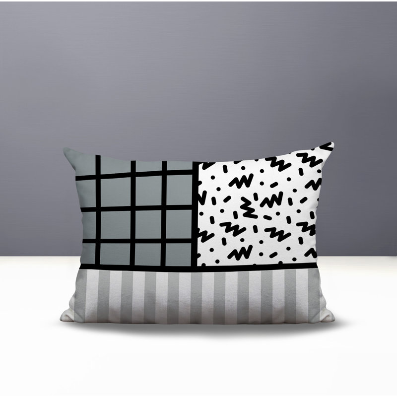 Oreiller rectangulaire réversible intérieur / extérieur Minka, Gris, Rectangulaire H 18 po x l 25 po