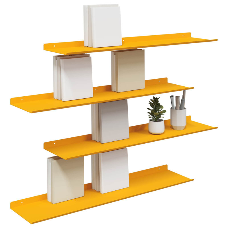Steel Floating Shelf, Mustard Yellow
