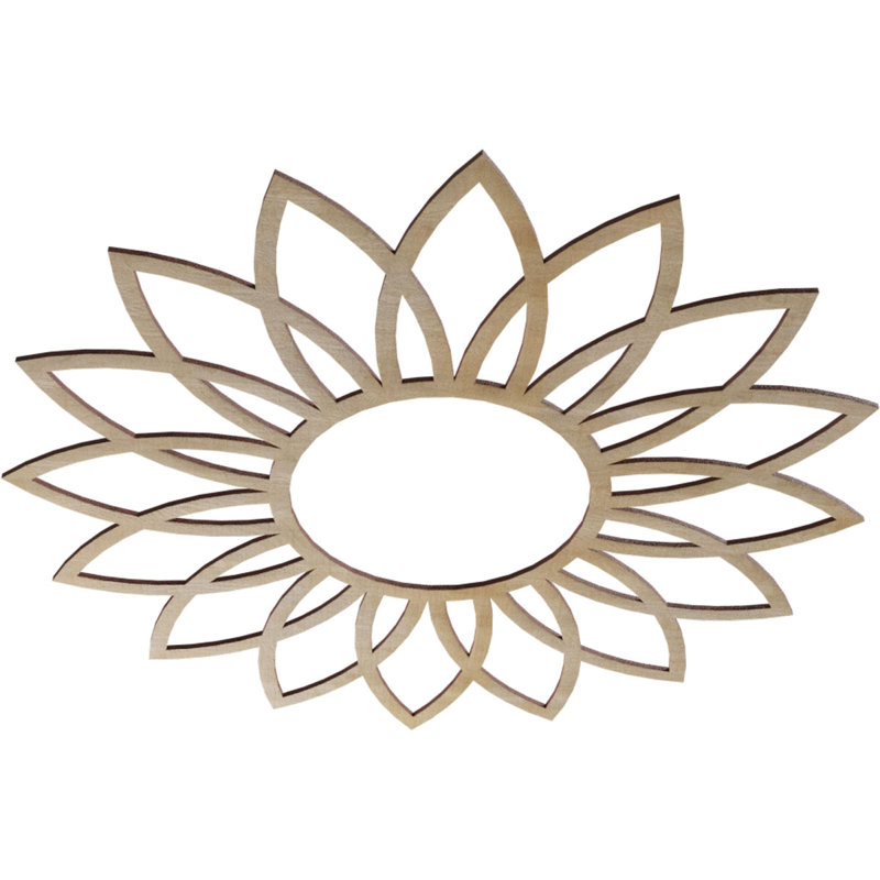 Médaillon de plafond en bois Daisy, H 32 po x l 32 po x P 0,38 po, Noyer blanc