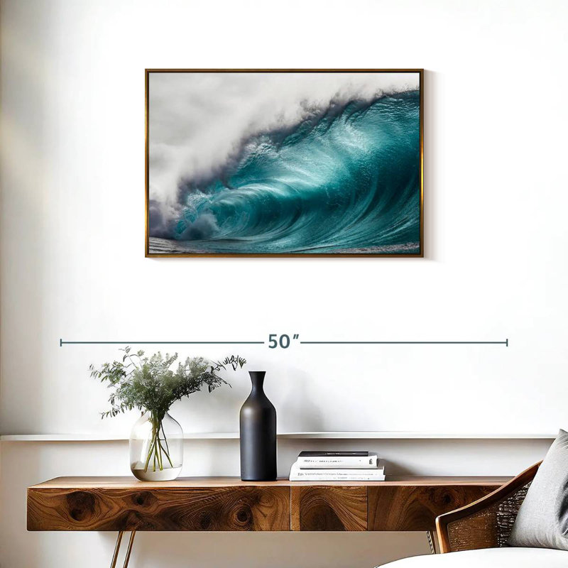 Mammoth Wave, 31 po x 21 po, Cadre flottant doré