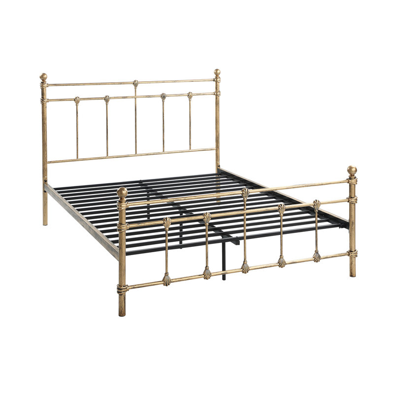 BAYFORD Metal Bed, Brass, Small Double (4')