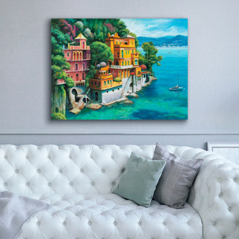 «Domina Beach Portofino Italie» par John Zaccheo, H 40 po x l 54 po x P 1,5 po