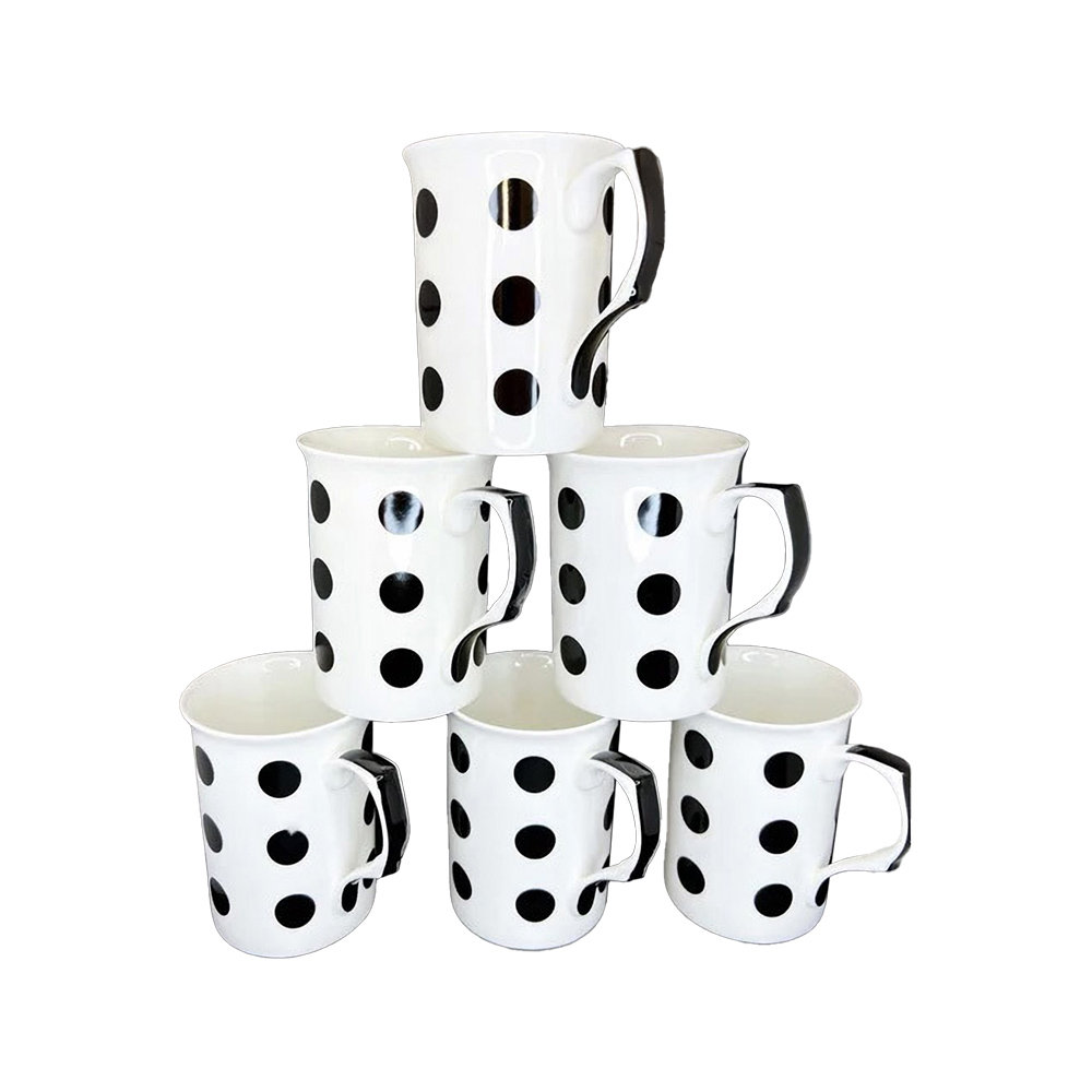 6-tlg. Teetassen-Set Polka Dot aus Bone China