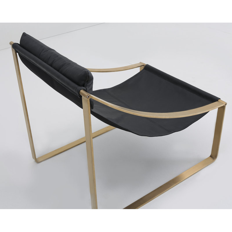 Méridienne Whitehouse, Cuir véritable noir onyx