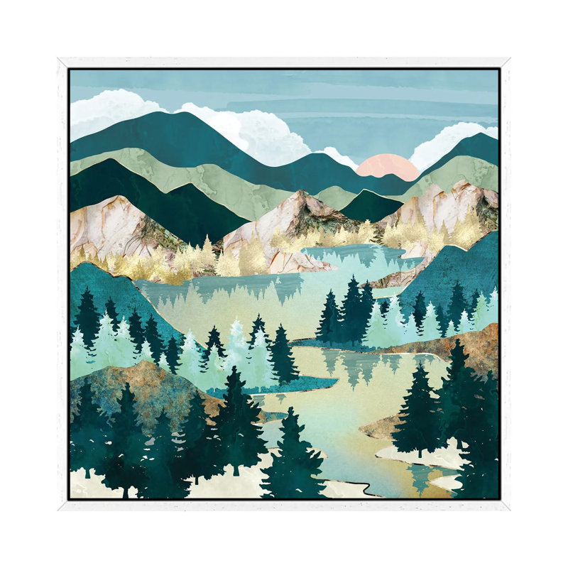 Winter Sun - Print on Canvas, 93.98 cm H x 93.98 cm W, White Framed