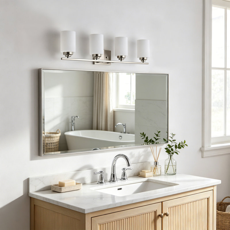 Burdene Dimmable Vanity Light, 4, Brushed Nickel