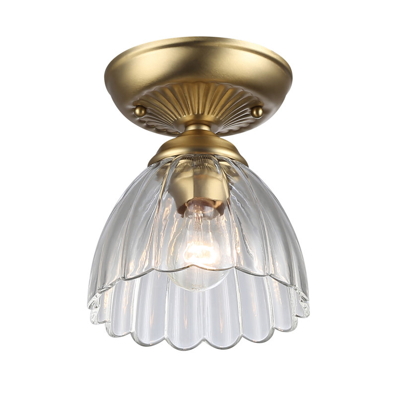Plafonnier semi-encastré 1 lumière Zanera, Bronze champagne brossé
