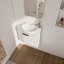 Meuble-lavabo à fermeture en douceur avec lavabo, 16 pouces pour petite salle de bain-126528357