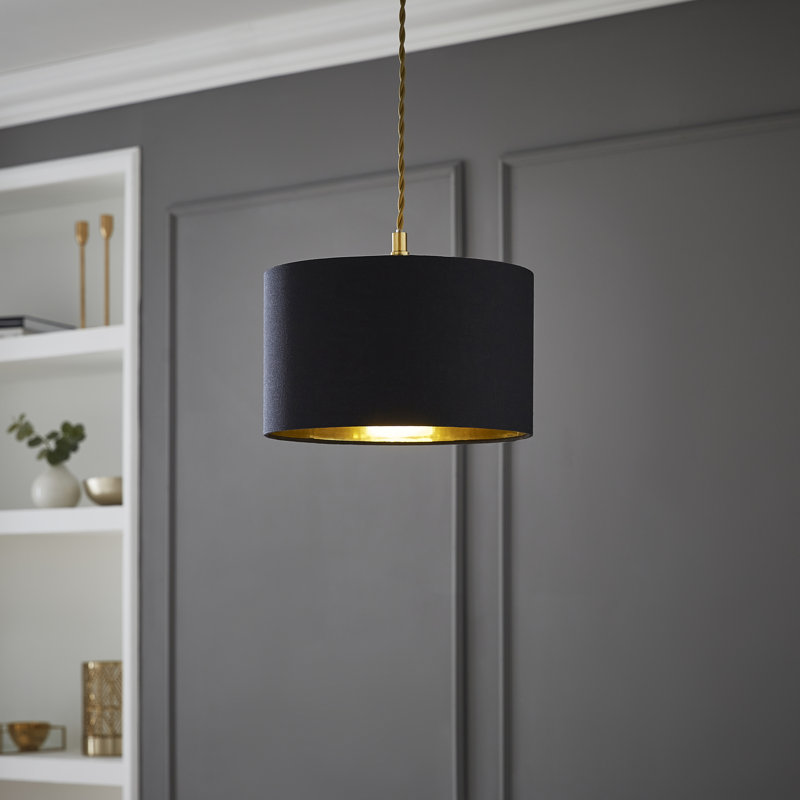 Svana 15cm H Linen Blend Lamp Shade in Black