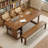 Light-walnut Rectangular Solid Wood Desk-109514468