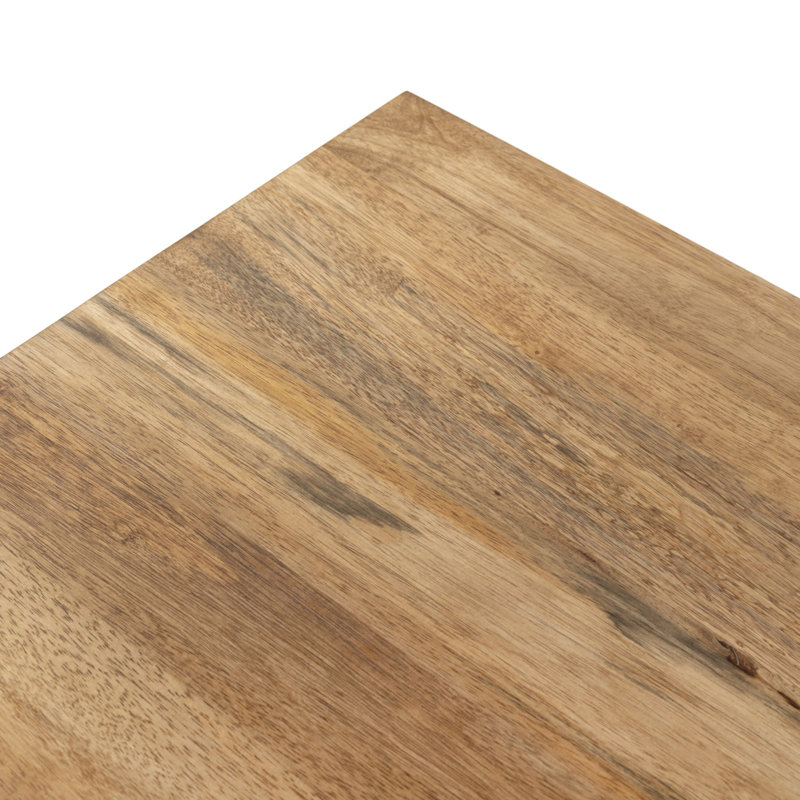 Reza Solid Wood Executive Desk, Smoked Honey