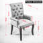 Élégante chaise de salle à manger rembourrée en chenille capitonnée noire avec pieds incurvés en bois massif - paquet simple, idéale pour tout décor chic-864053284