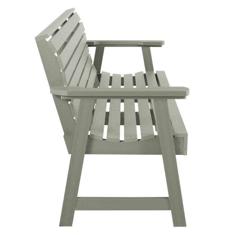 Banc de jardin en plastique Midwest, H 35 po x l 64 po x P 25 po, Eucalyptus