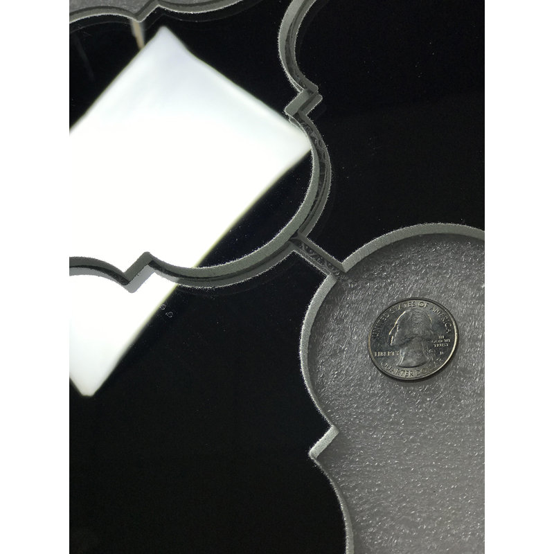 Reflections 5.625 in. x 5.625 in. Glass Mirror Big Lantern Arabesque Mosaic Decorative Kitchen & Bathroom Wall Tile, Silver