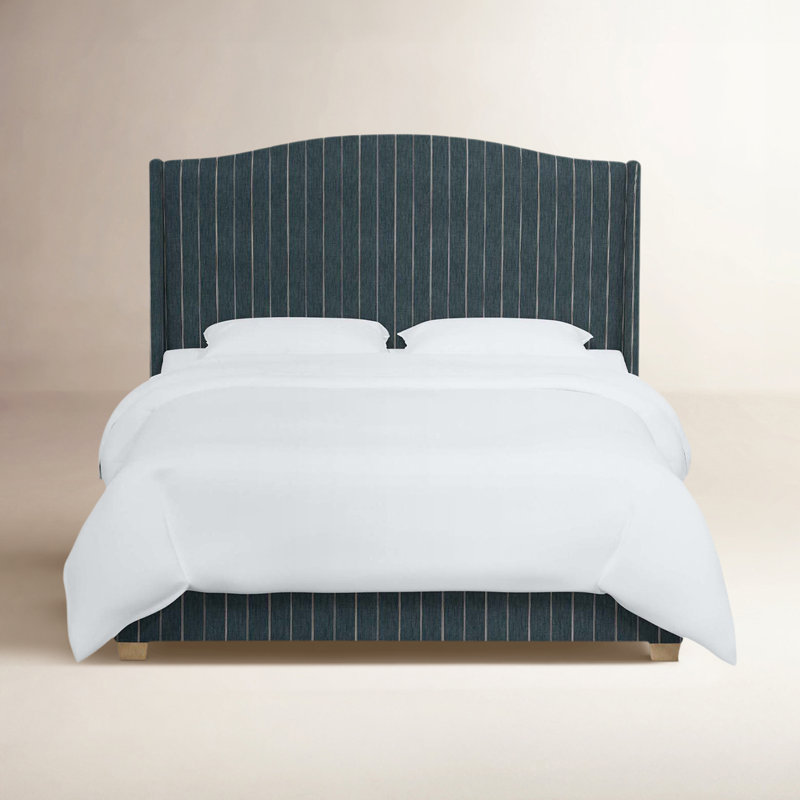 Lit tapissier standard Allis, Double, Rayures indigo Fritz