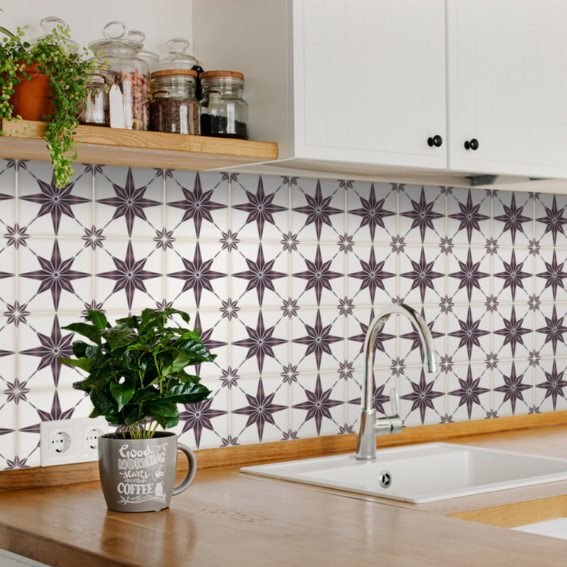Carreau de mosaïque auto-adhésif en vinyle 6 po x 6 po, Brun