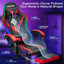 HOFFREE Fauteuil de jeu avec lumières DEL RVB et massage Fauteuil de jeu vidéo avec repose-pieds Fauteuil d'ordinateur inclinable ergonomique à haut dossier-1706982903