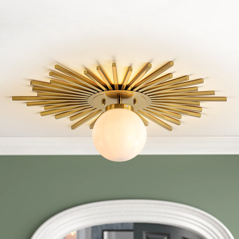  GlowCraft 1 - Light Sunburst Flush Mount Ceiling Light for Hallway, Copper