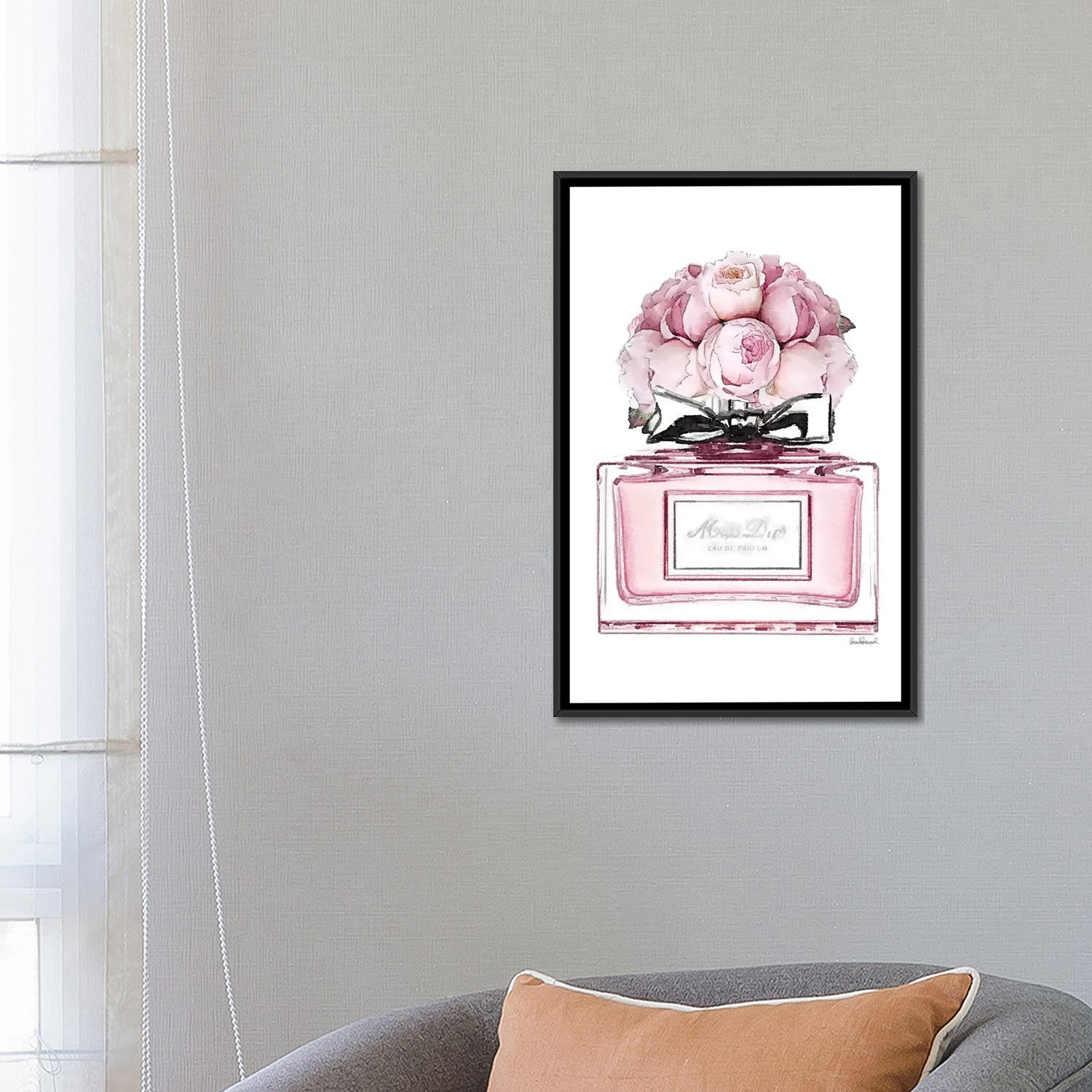 Bless international Short Perfume, Pink With Roses On Canvas by Amanda  Greenwood Painting