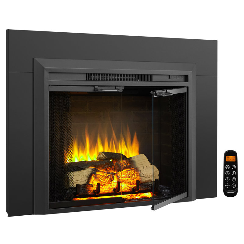 Shemena 37.7'' W Electric Fireplace Insert with 4500 BTU