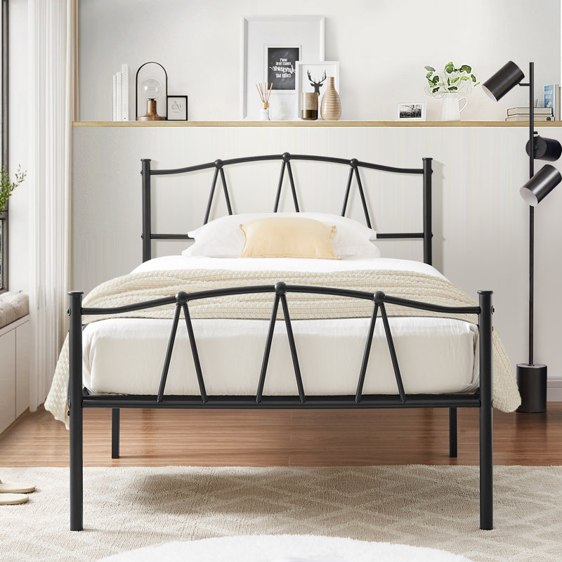 Ensemble de chambre avec lit plateforme 3 pièces Alsa, Simple, Noir