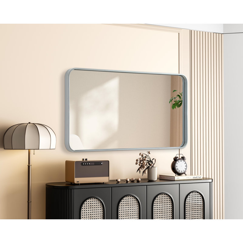 Erath Contour Metal Mirror, Silver, 40" x 22"