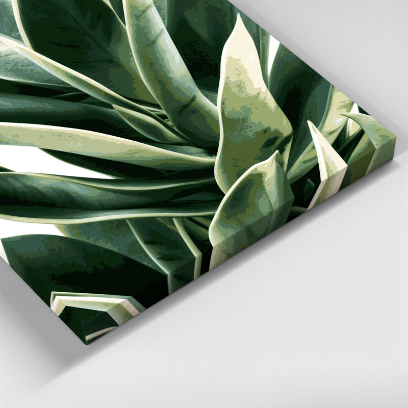 "Watercolor Botanical 76", art mural sur toile verte, H 16 po x l 16 po