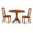  3 Piece Kitchen Table Set for Small Spaces Contains a Round Dining Table with Dropleaf and 2 Dining Room Chairs, 42x42 Inch, Saddle Brown-905072166-813943136