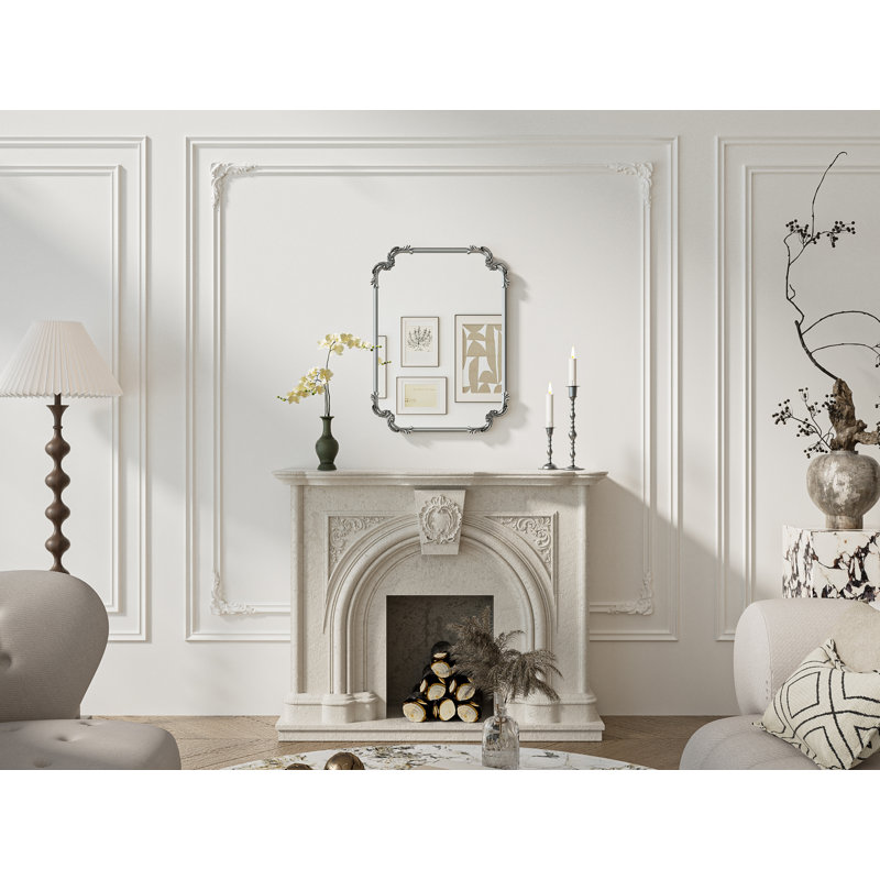 Miroir d'appoint Genan, Argent antique, 30 po x 22 po